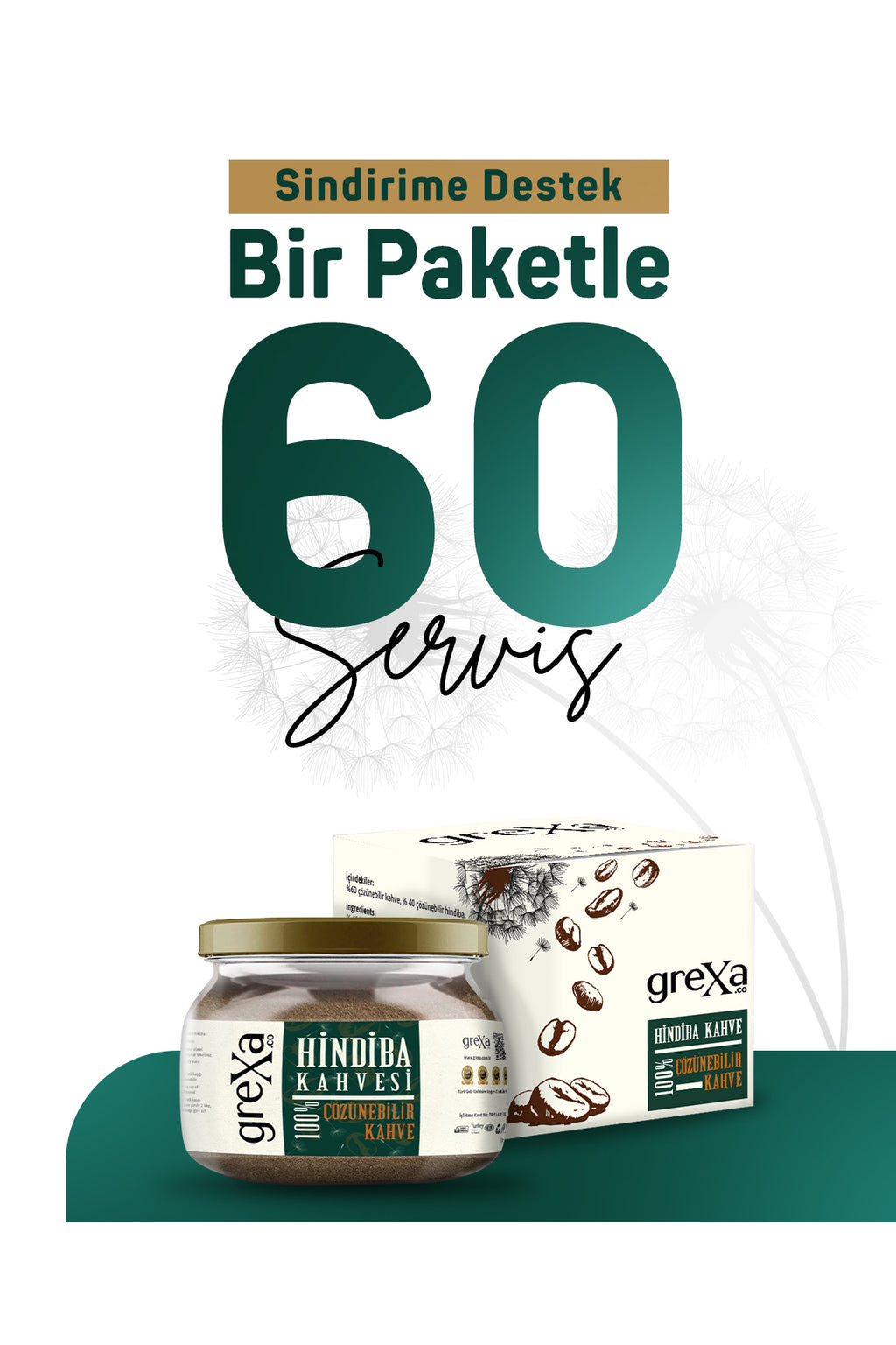 3'lü set Doğal Hindiba Karışımlı Kahve %60 Kahve %40 Hindiba 150g